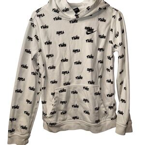 Nike Big Kids' (Boys') Printed Pullover Hoodie White/White/Black (XL)
